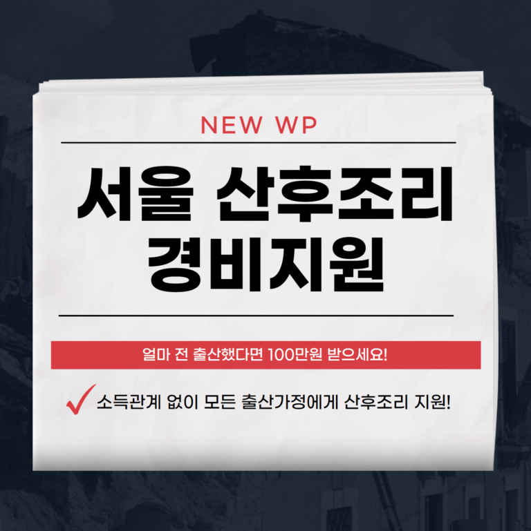 서울시 산후조리경비 100만원 바우처 신청하세요 1 서울시 산후조리경비
