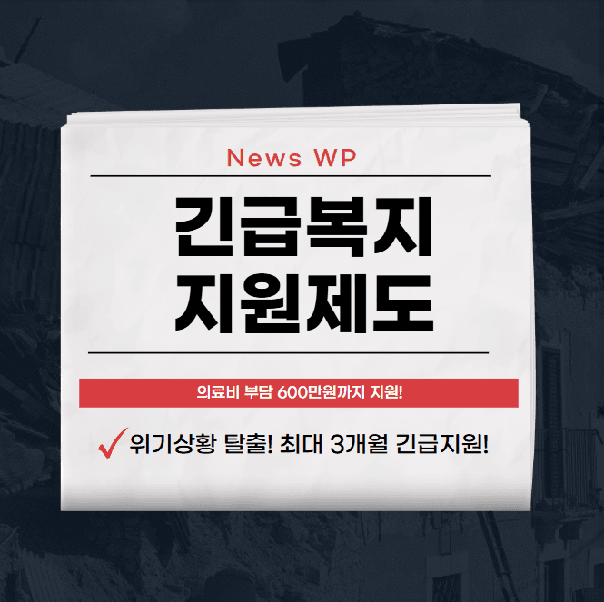 긴급복지 지원제도로 최대 600만원까지 의료도움 받기 1 긴급복지 지원제도