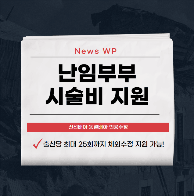 난임부부 시술비 지원 최대 110만원까지 가능합니다! 1 난임부부 시술비 지원