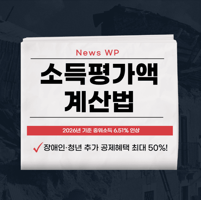 소득 평가액 | 기준 | 계산법 | 공제항목 | 복지제도 1 소득평가액
